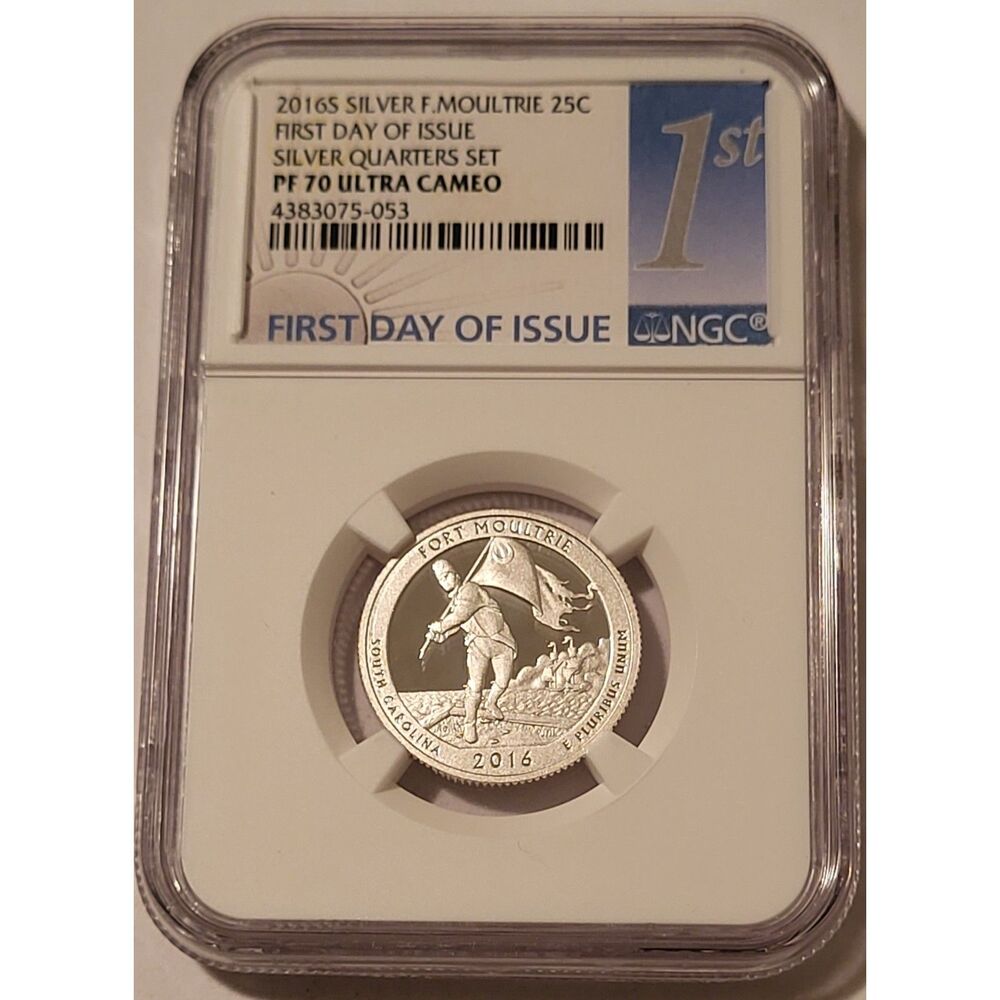 2016 S Silver Fort Moultrie NP Quarter Proof PF70 UC NGC First Day of Issue